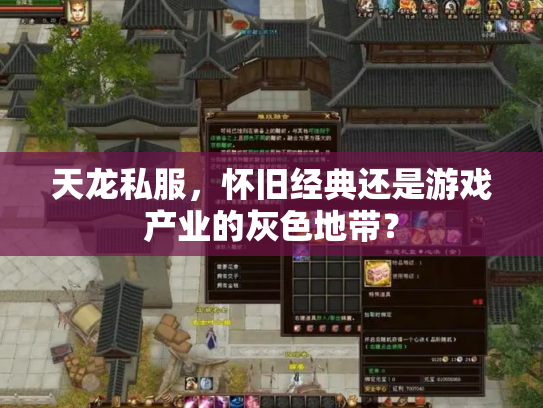 天龙私服，怀旧经典还是游戏产业的灰色地带？