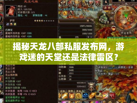 揭秘天龙八部私服发布网，游戏迷的天堂还是法律雷区？
