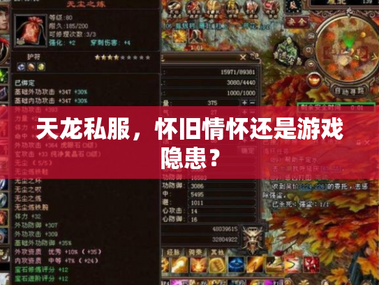 天龙私服，怀旧情怀还是游戏隐患？
