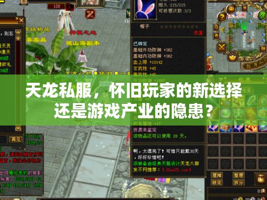 天龙私服，怀旧玩家的新选择还是游戏产业的隐患？