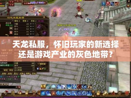 天龙私服，怀旧玩家的新选择还是游戏产业的灰色地带？