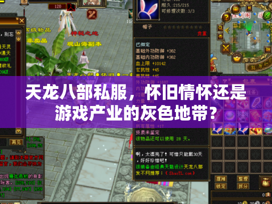 天龙八部私服，怀旧情怀还是游戏产业的灰色地带？