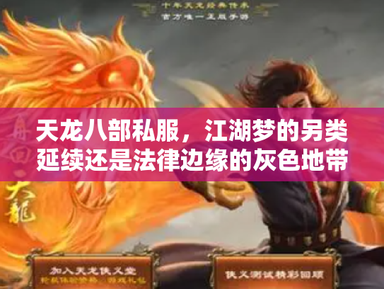 天龙八部私服，江湖梦的另类延续还是法律边缘的灰色地带？