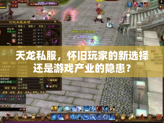 天龙私服，怀旧玩家的新选择还是游戏产业的隐患？