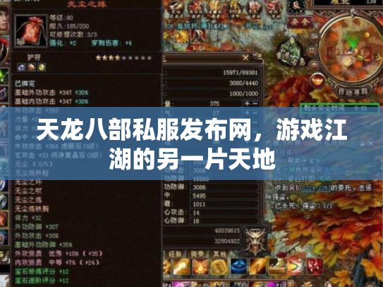 天龙八部私服发布网，游戏江湖的另一片天地