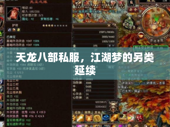 天龙八部私服，江湖梦的另类延续