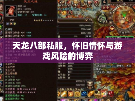 天龙八部私服，怀旧情怀与游戏风险的博弈