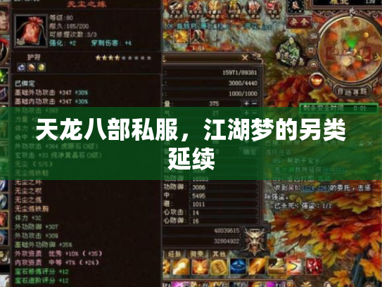 天龙八部私服，江湖梦的另类延续