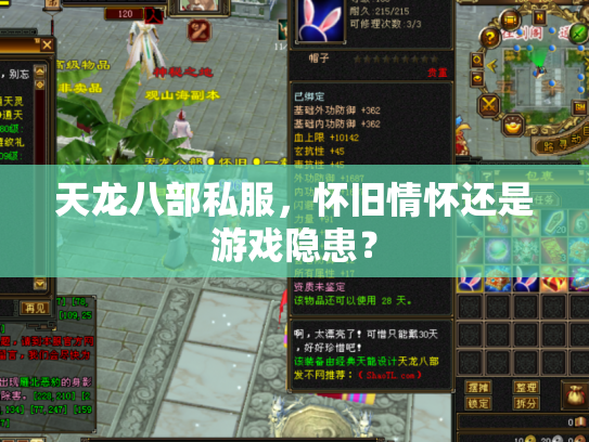 天龙八部私服，怀旧情怀还是游戏隐患？