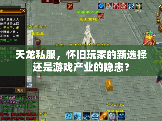 天龙私服，怀旧玩家的新选择还是游戏产业的隐患？