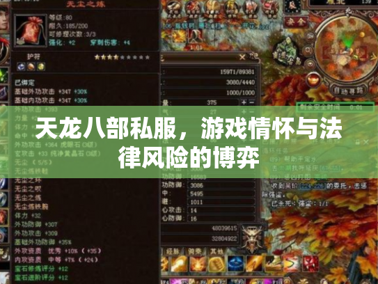 天龙八部私服，游戏情怀与法律风险的博弈