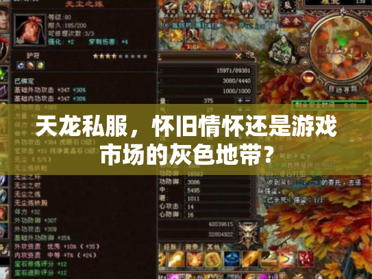 天龙私服，怀旧情怀还是游戏市场的灰色地带？