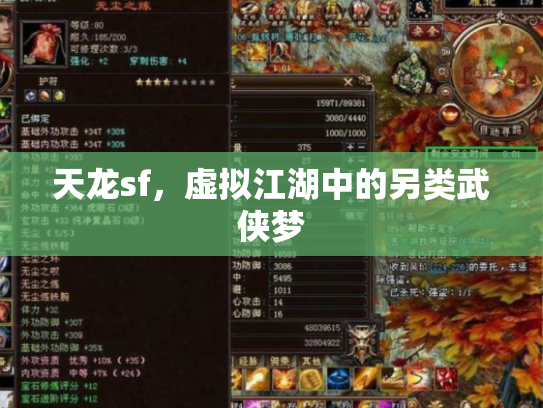天龙sf，虚拟江湖中的另类武侠梦