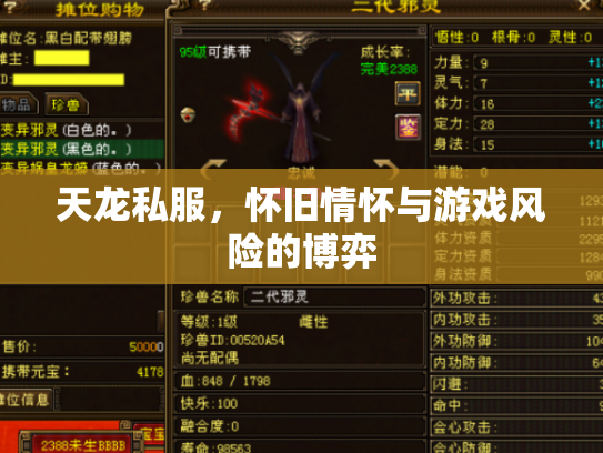 天龙私服，怀旧情怀与游戏风险的博弈