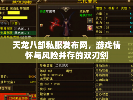 天龙八部私服发布网，游戏情怀与风险并存的双刃剑