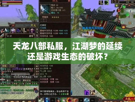 天龙八部私服，江湖梦的延续还是游戏生态的破坏？