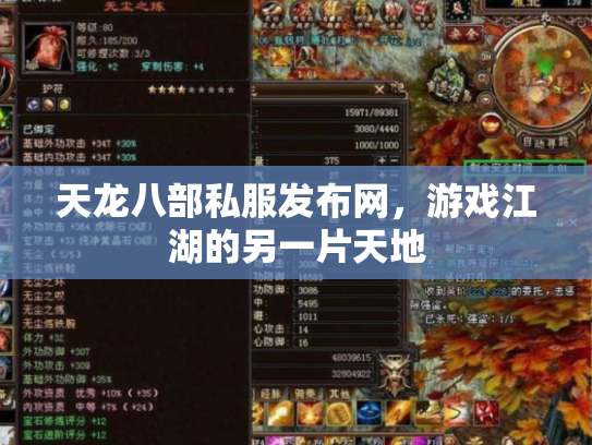天龙八部私服发布网，游戏江湖的另一片天地