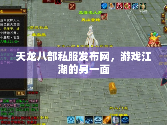 天龙八部私服发布网，游戏江湖的另一面
