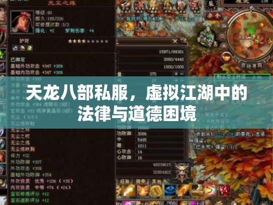 天龙八部私服，虚拟江湖中的法律与道德困境