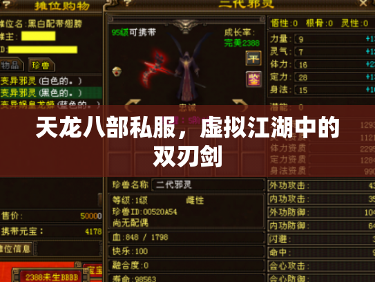 天龙八部私服，虚拟江湖中的双刃剑