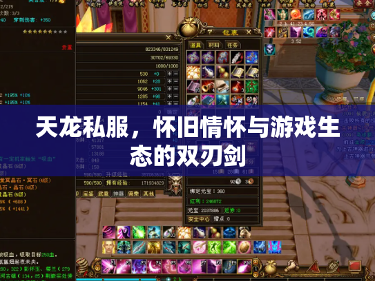 天龙私服，怀旧情怀与游戏生态的双刃剑