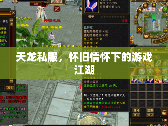 天龙私服，怀旧情怀下的游戏江湖