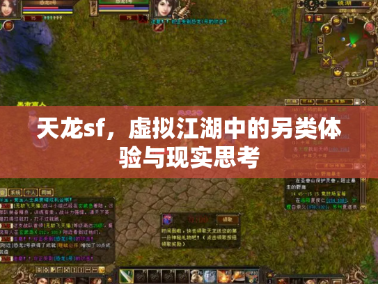 天龙sf，虚拟江湖中的另类体验与现实思考