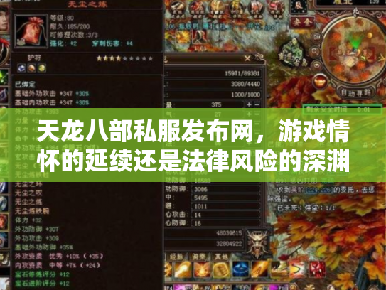 天龙八部私服发布网，游戏情怀的延续还是法律风险的深渊？