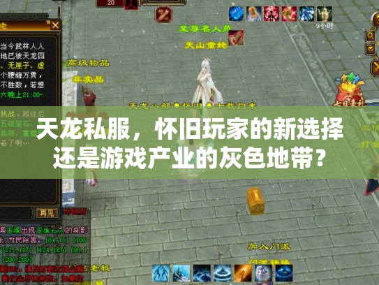 天龙私服，怀旧玩家的新选择还是游戏产业的灰色地带？