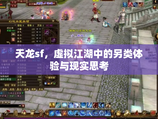 天龙sf，虚拟江湖中的另类体验与现实思考