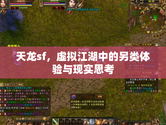 天龙sf，虚拟江湖中的另类体验与现实思考