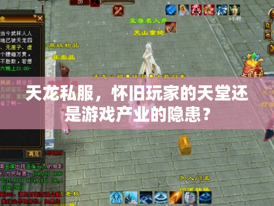 天龙私服，怀旧玩家的天堂还是游戏产业的隐患？