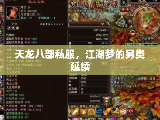 天龙八部私服，江湖梦的另类延续