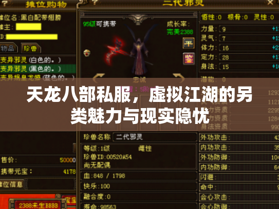 天龙八部私服，虚拟江湖的另类魅力与现实隐忧