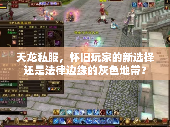天龙私服，怀旧玩家的新选择还是法律边缘的灰色地带？