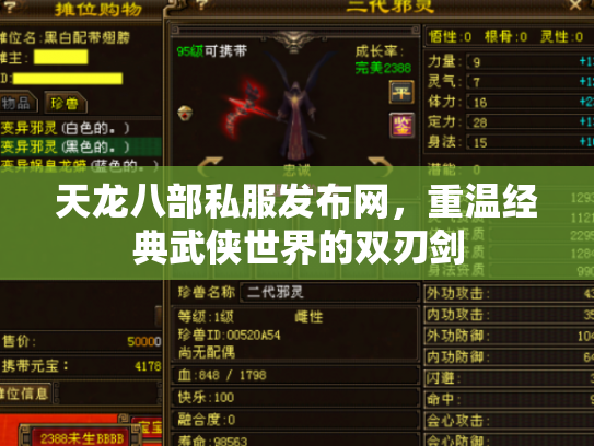 天龙八部私服发布网，重温经典武侠世界的双刃剑