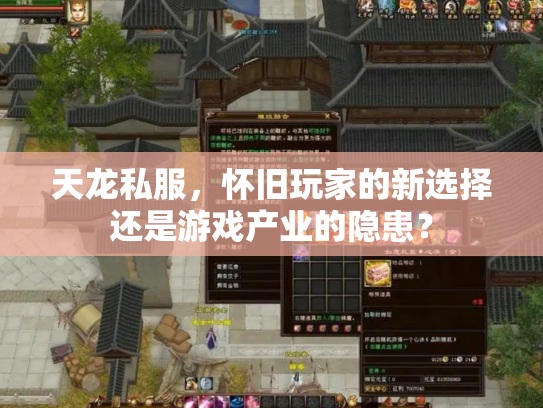 天龙私服，怀旧玩家的新选择还是游戏产业的隐患？