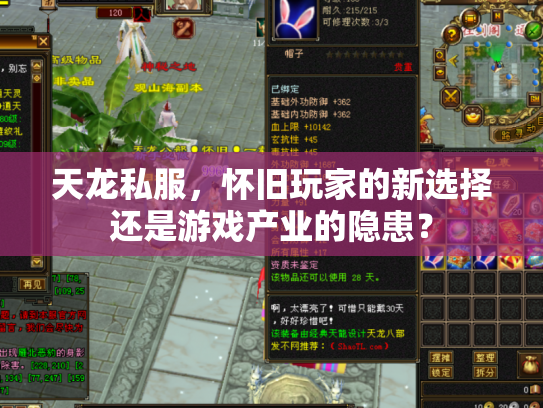 天龙私服，怀旧玩家的新选择还是游戏产业的隐患？