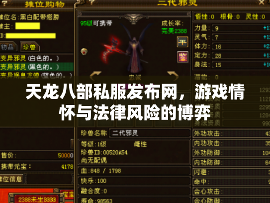 天龙八部私服发布网，游戏情怀与法律风险的博弈