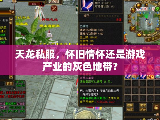 天龙私服，怀旧情怀还是游戏产业的灰色地带？